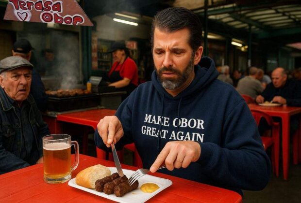 Ce țăran! Donald Trump Jr. a fost la Terasa Obor și a cerut furculiță și cuțit la mici