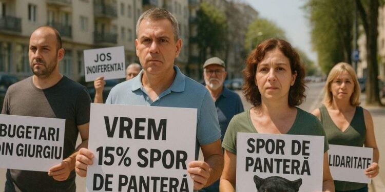 Bugetarii din Giurgiu ies în stradă să ceară 15% spor de panteră