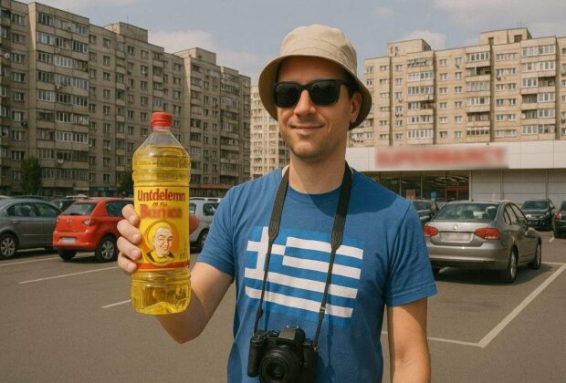 Se poate şi invers! Un turist grec în România a cumpărat ulei de floare pentru toate rudele