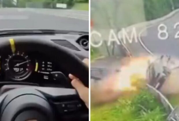 Accident dramatic pe o pistă. Două mașini s-au ciocnit la 200 km/h și s-au făcut praf