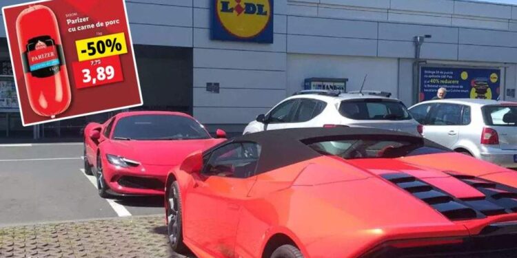 Bătaie la Lidl între şoferul cu Lamborghini şi ăla cu Ferrari pe ultimul parizer redus cu 50%