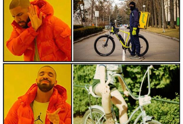 Fiți patrioți! Refuzați comanda dacă livratorul nu are bicicletă Pegas!