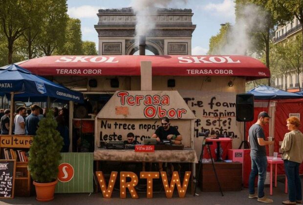 Scandalos! Francezii au furat Terasa Obor cu totul și au mutat-o pe Champs-Élysées