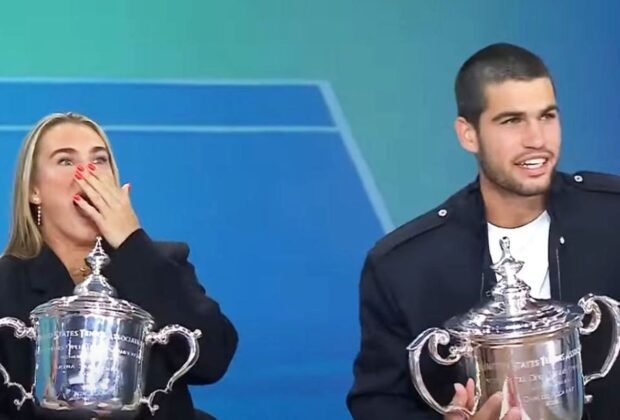 „E 9 dimineața, nu te îngrijora” » Carlos Alcaraz, galant după gafa făcută de Aryna Sabalenka într-o emisiune