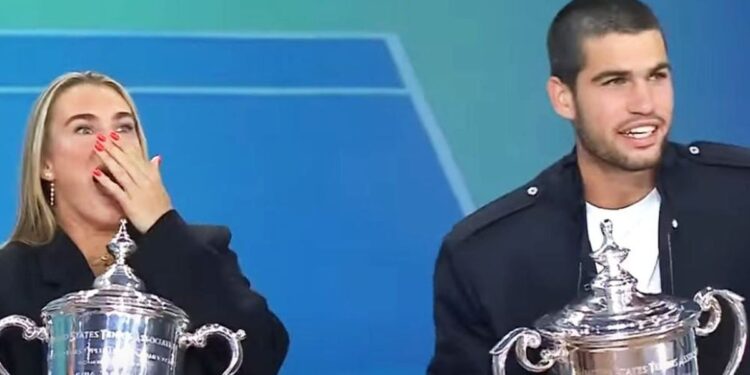 „E 9 dimineața, nu te îngrijora” » Carlos Alcaraz, galant după gafa făcută de Aryna Sabalenka într-o emisiune