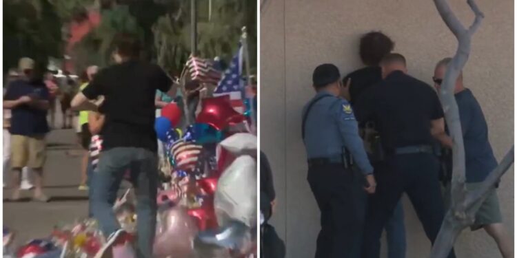 Un adolescent a vandalizat memorialul lui Charlie Kirk. Era îmbrăcat cu un tricou similar celui purtat de Tyler Robinson