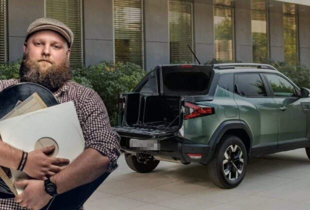 Un hipster şi-a cumpărat noul Duster Pick-Up dar nu găseşte unde se pun discurile