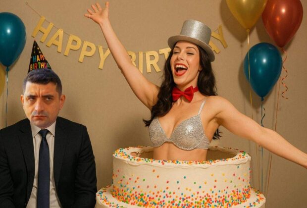 George Simion, batjocorit de ziua lui. Din tort a ieșit o femeie, nu șoferul