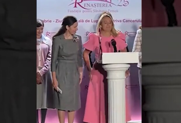 VIDEO Andreea Esca, show neașteptat la Cotroceni! Prinsă pe picior greșit chiar lângă Prima Doamnă: ‘O să mă vedeți ca-n Tânăr și Neliniștit’