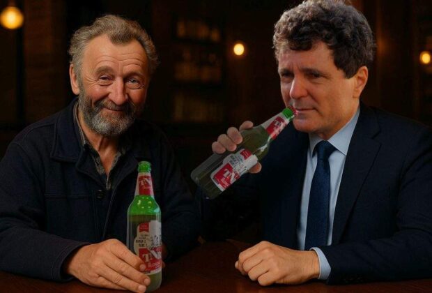 Nicușor a încurcat protocolul și a încercat să bea dintr-o bere nedesfăcută la întâlnirea cu nea Costel