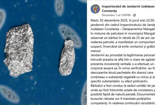 Jandarmeria Constanța şi-a luat microscop şi se laudă cu o captură de 0,0001 g de iarbă