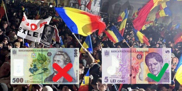 Țeapă! Protestatarii plătiți ai lui Simion au primit în loc de un Eminescu doar un Enescu