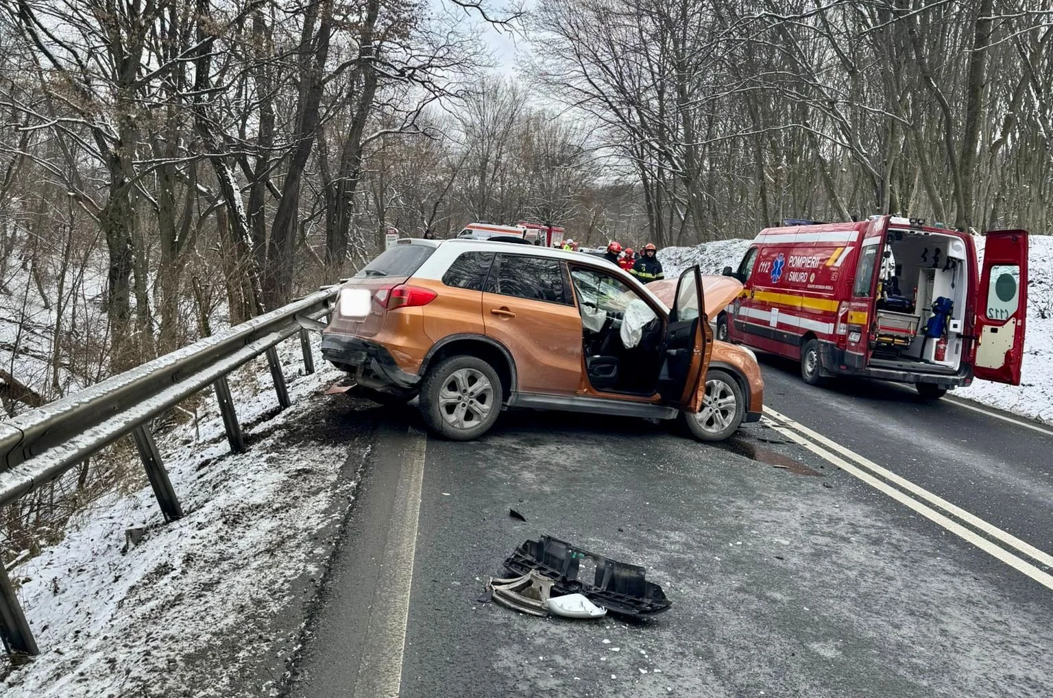 &Icirc;n accident au fost implicate cinci mașini FOTO: ISU Sibiu