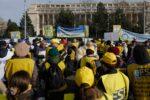 Sindicaliștii din Învățământ protestează în Piața Victoriei, nemulțumiți de măsurile luate de Guvern