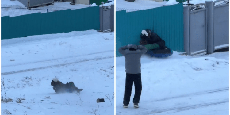 O influenceriță a ajuns la spital după ce s-a izbit de un gard cu un colac gonflabil