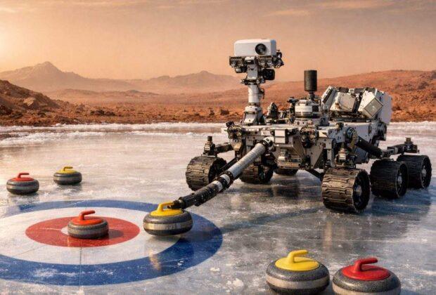 Robotul Curlingosity a găsit gheaţă pe Marte şi s-a apucat să o lustruiască