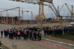 VIDEO Protest la șantierul naval Mangalia. Angajații cer plata salariilor restante și asigurări că activitatea va continua