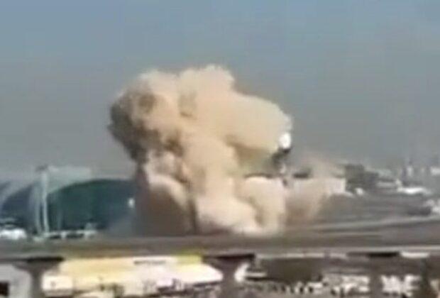 Momentul în care o dronă cade în apropierea aeroportului din Dubai. Martor: „Clădirea s-a zguduit”