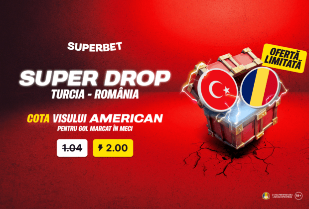 Super Drop marca Superbet: cotă 2.00 pe gol marcat în Turcia