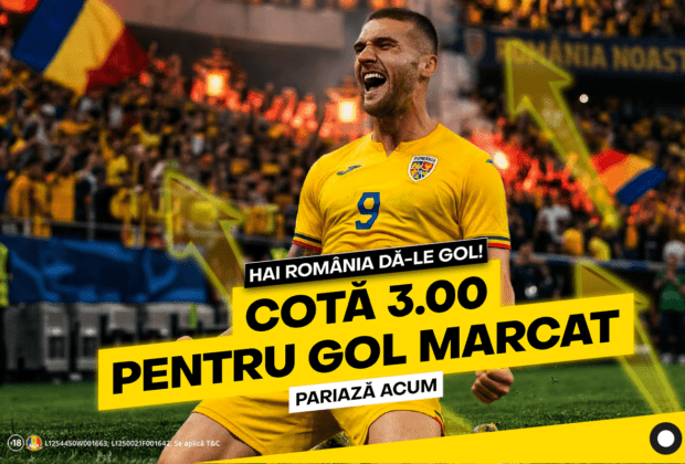 Giveaway la Fortuna: cotă 3.00 pentru gol marcat de România