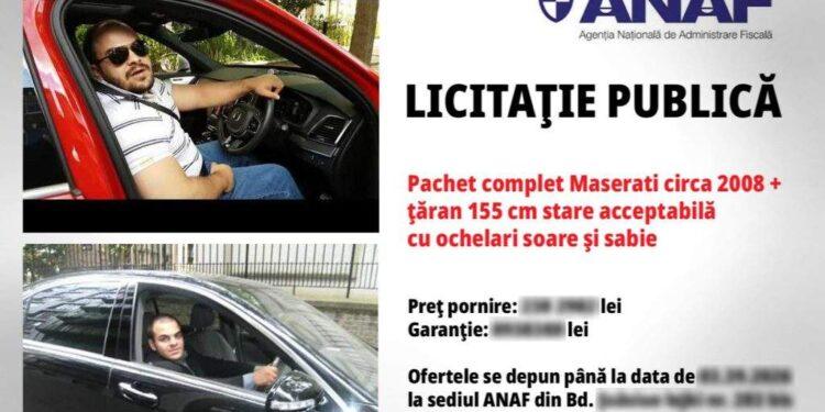 Vehicul istoric! ANAF scoate la licitaţie un Maserati cu tot cu ţăran