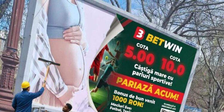 Panourile cu mesaje anticezariană din București înlocuite cu unele decente, la pariuri și videochat