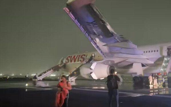 Un avion Swiss Air a anulat decolarea la aproape 200 km/h după ce i-a luat foc un motor, șase oameni au fost răniți