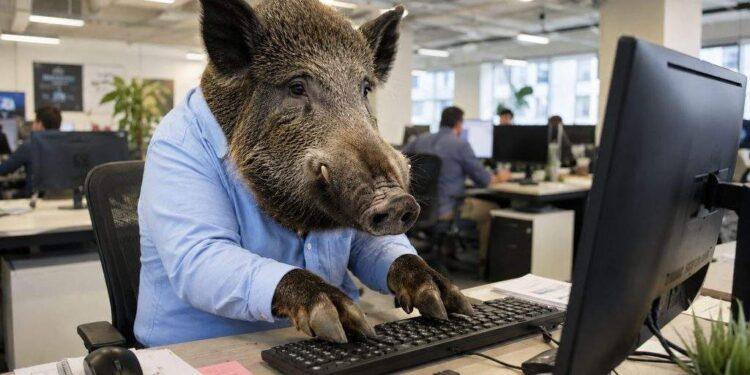 Mistreţul văzut ieri în Pipera a fost capturat şi acum e Junior Pig Officer la o multinaţională